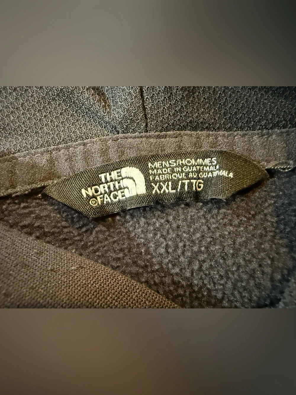 The North Face Men’s XXL Gray Blue Logo Polyester Fleece Pullover Hoodie